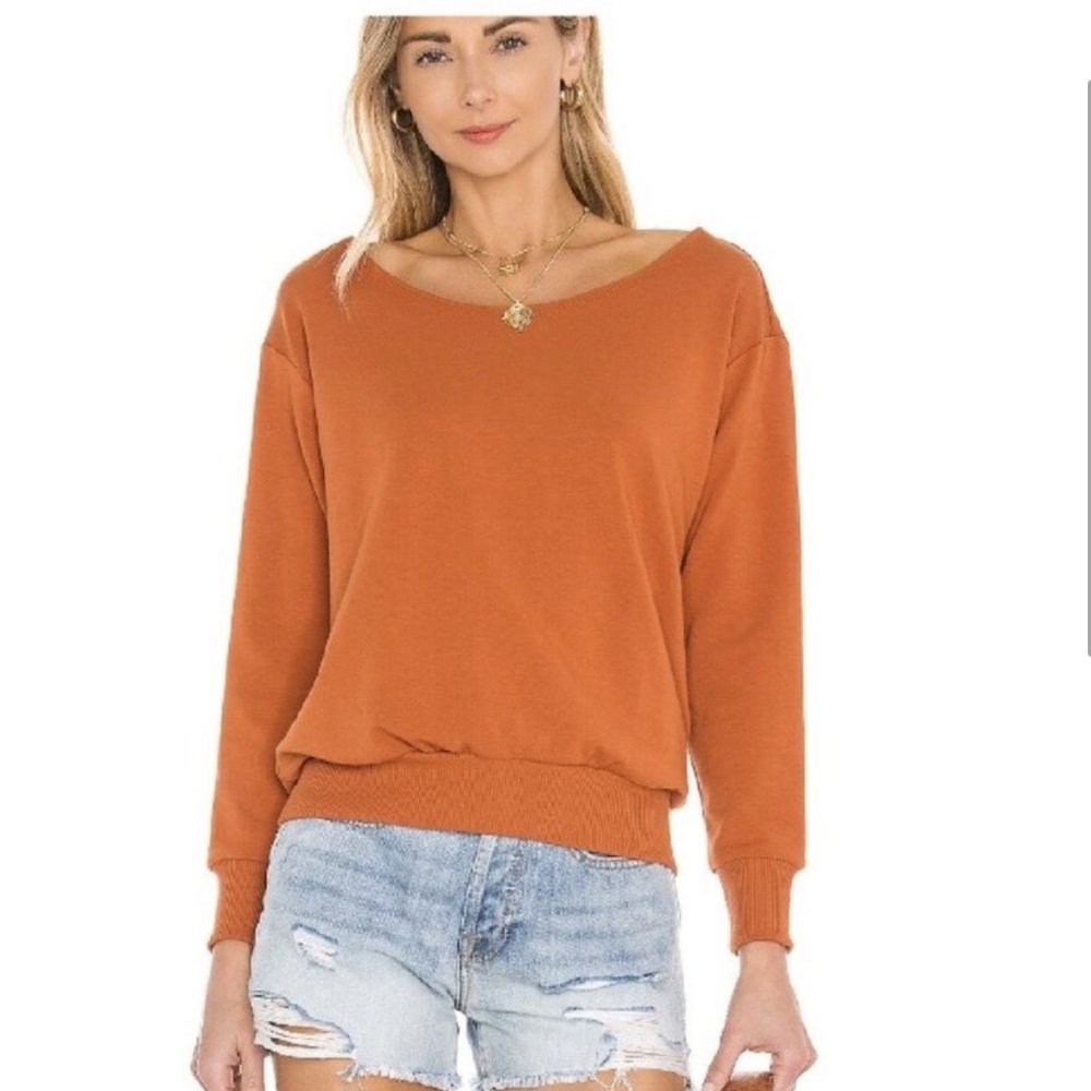 L'AGENCE Rust Orange Pullover Sweatshirt